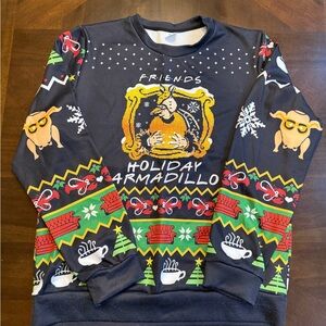 FRIENDS Holiday Armadillo Sweater - Black and Multicolor